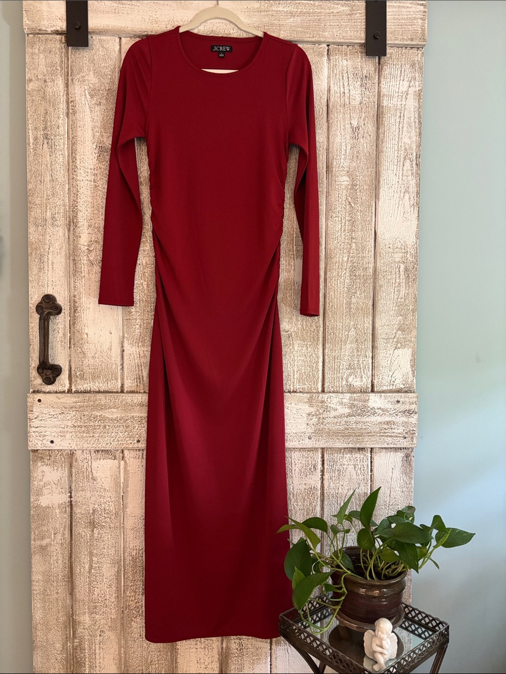 J. Crew Long-Sleeve Dress in Jersey Crepe